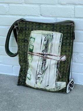 Andy Warhol Roll of Bills Money Canvas Crossbody Tote Bag